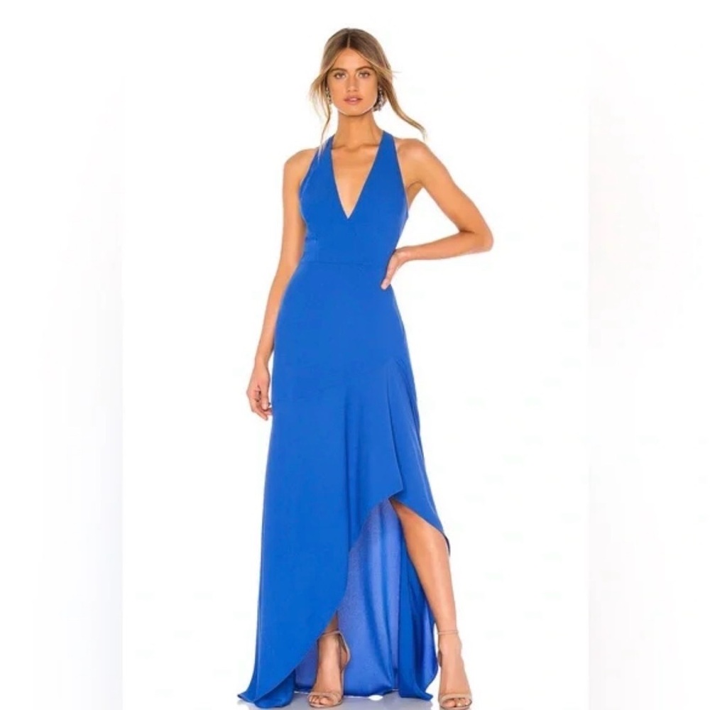 BCBGMAXAZRIA Royal Blue Halter Maxi Dress – Size 8 – Excellent Condition